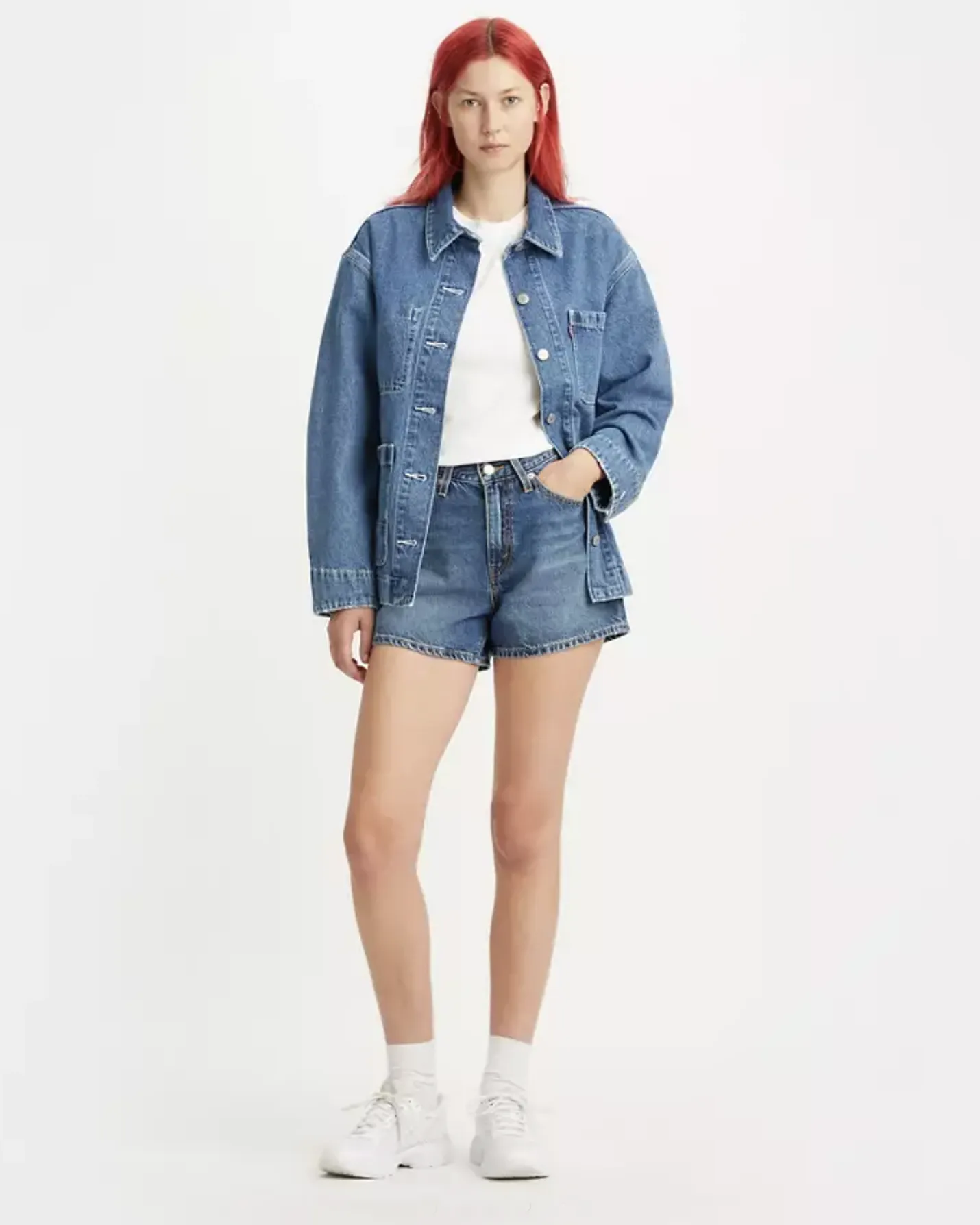 80s Mom Shorts in Medium Indigo Worn In