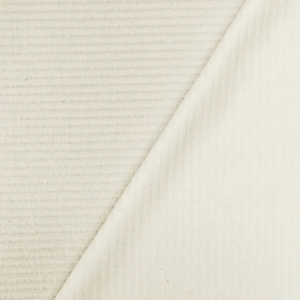 Air Ivory Striped Texture Stretch Polyester Double Knit Fabric