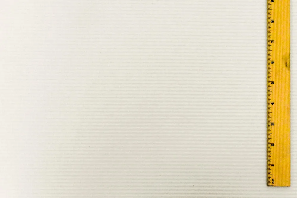 Air Ivory Striped Texture Stretch Polyester Double Knit Fabric