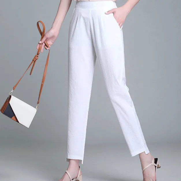 Ankle-Length Pants With Straight Leg