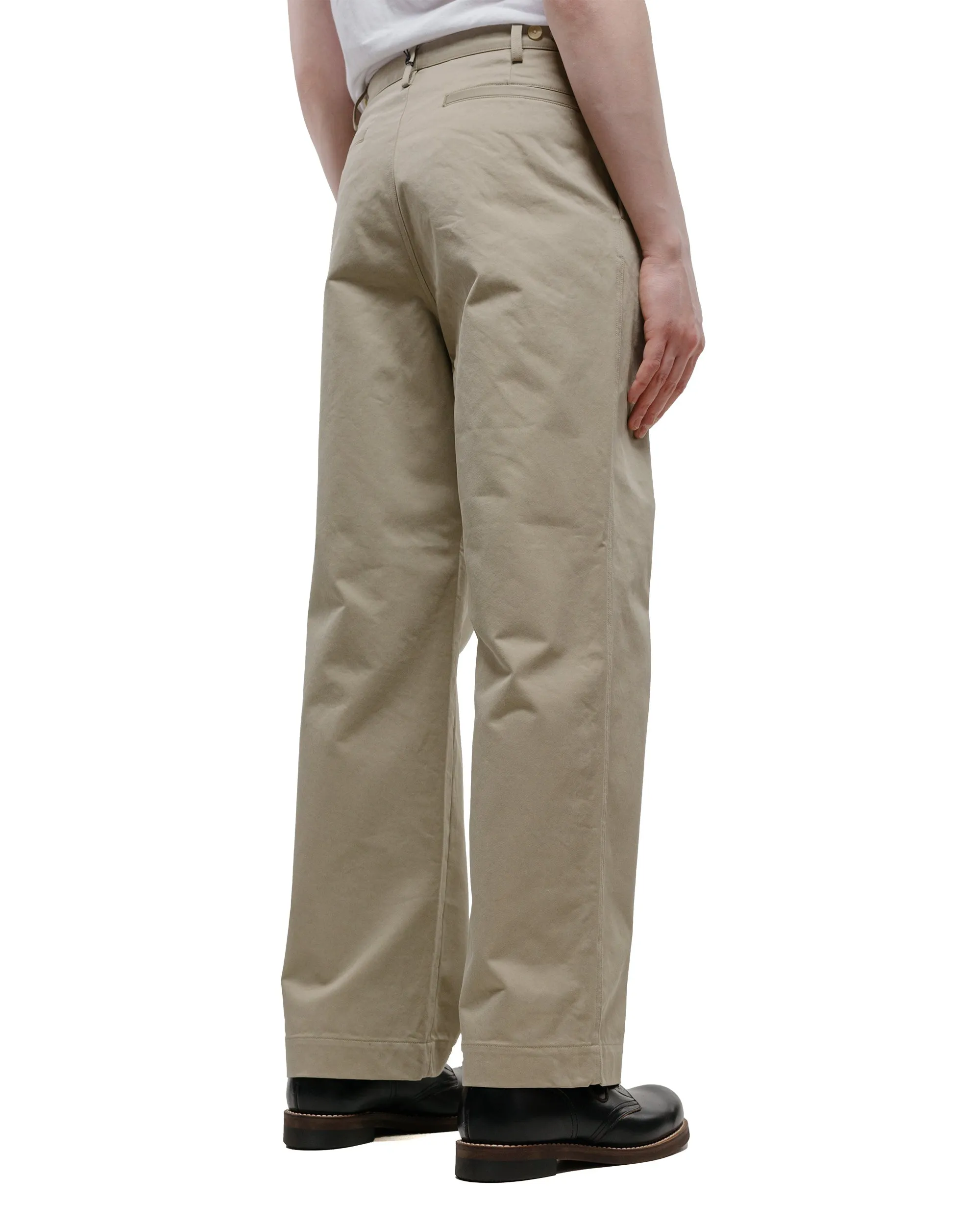 Auralee Washed Finx Chino One-Tuck Pants Light Khaki
