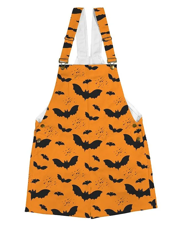Bat Pattern Unisex Overall Shorts