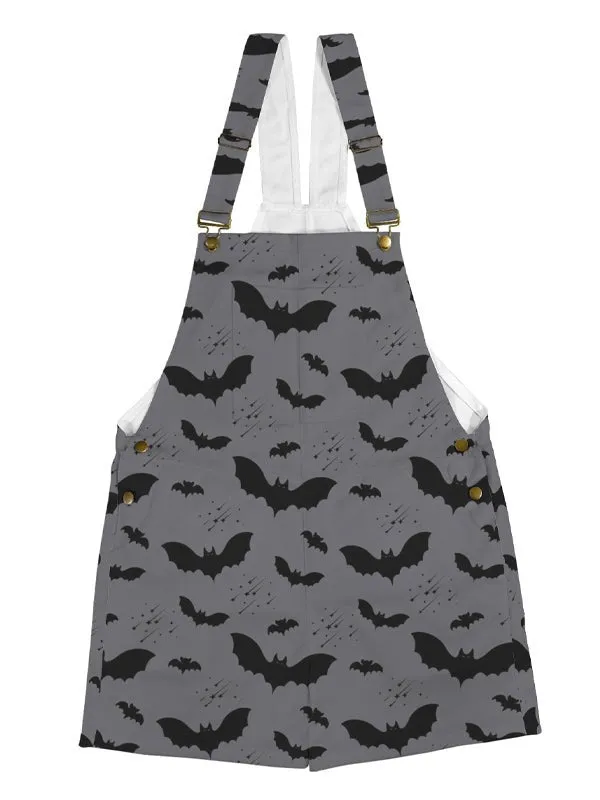 Bat Pattern Unisex Overall Shorts