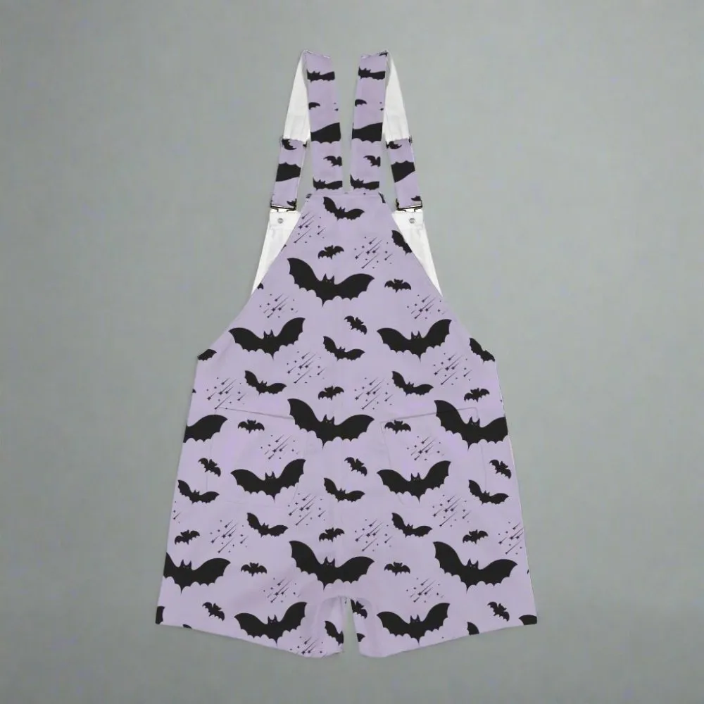 Bat Pattern Unisex Overall Shorts