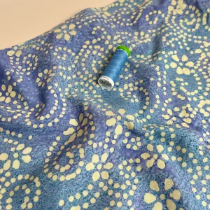 Batik Blue Flowers Cotton Fabric