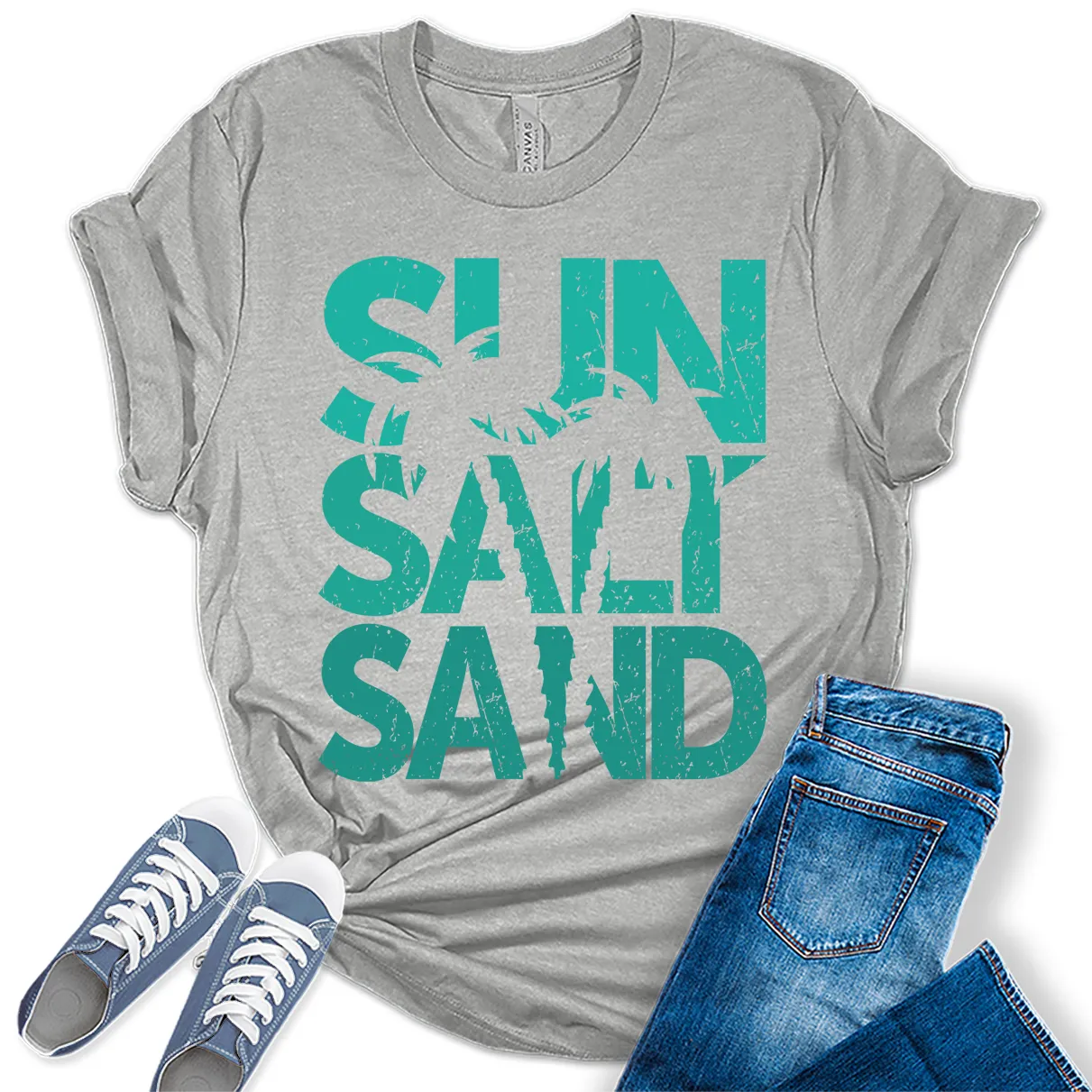 Beach Shirts for Womenun Salt  T Shirt Letter Print Graphic Tees Trendy Summer Tops