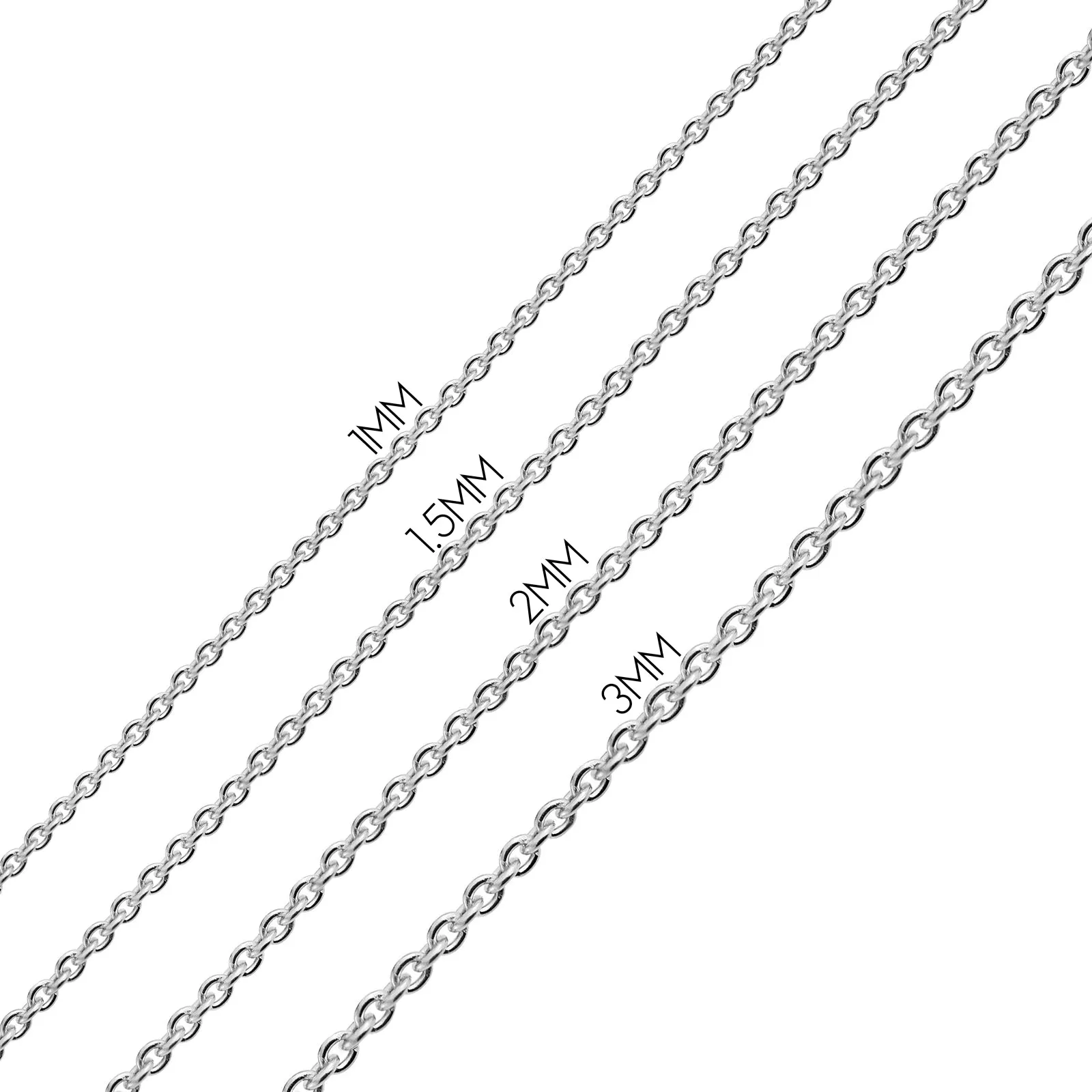 Bead Bar Ball 1.5MM Sterling Silver Chain Necklace for MenNickel-Free Italy Made
