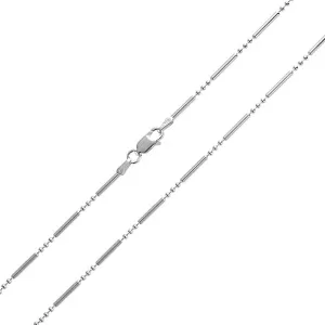 Bead Bar Ball 1.5MM Sterling Silver Chain Necklace for MenNickel-Free Italy Made