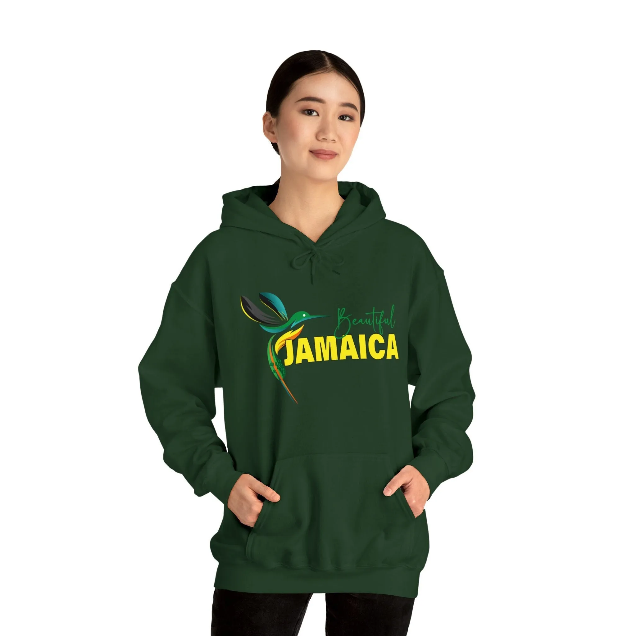 Beautiful Jamaica Hooded Sweatshirt | Big Women Unique Sweatshirt Hoodie | Unisex Slim fit Long Sleeve Hoodie