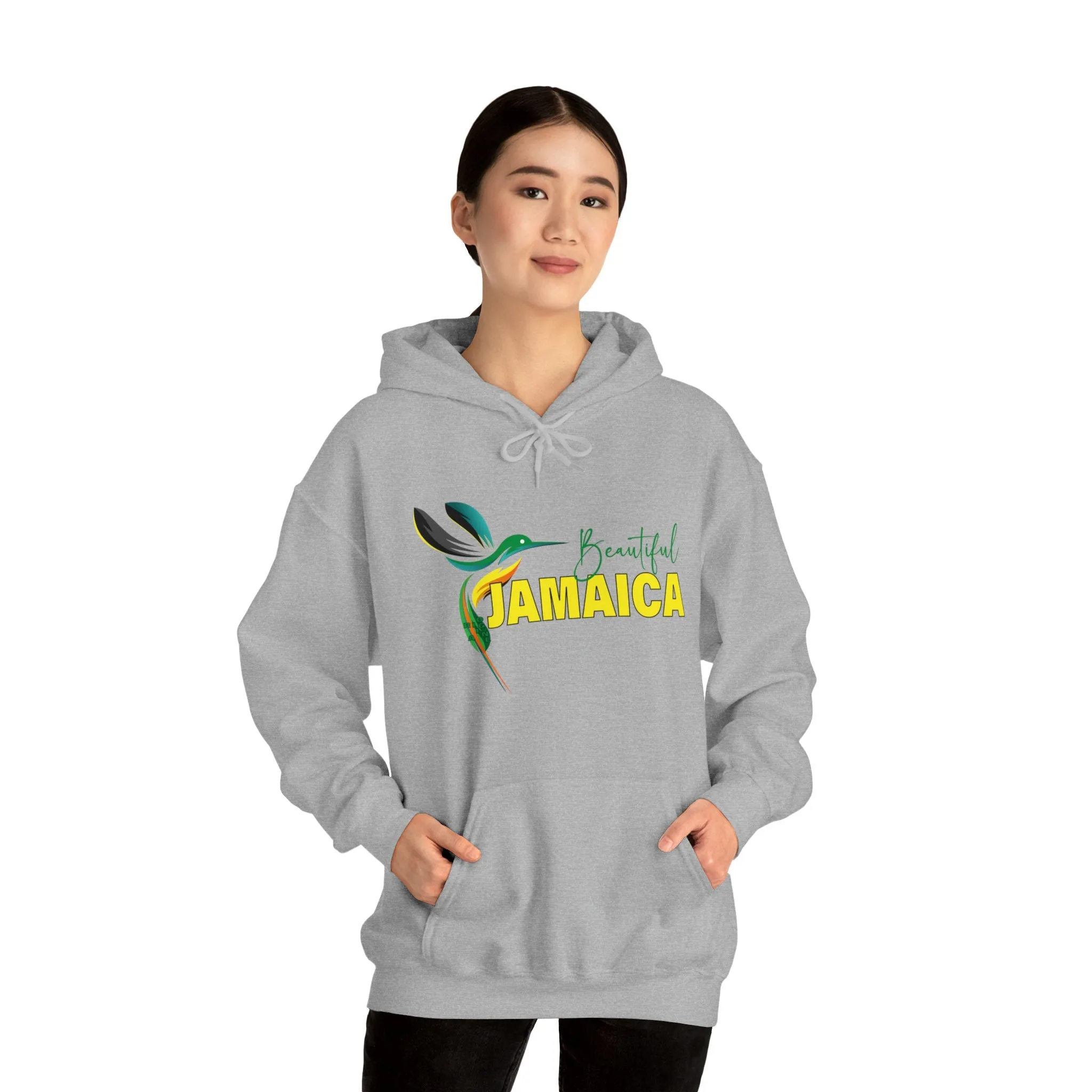 Beautiful Jamaica Hooded Sweatshirt | Big Women Unique Sweatshirt Hoodie | Unisex Slim fit Long Sleeve Hoodie