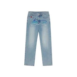 Billionaire Boys Club Crystal Running Dog Denim Pants Light Blue