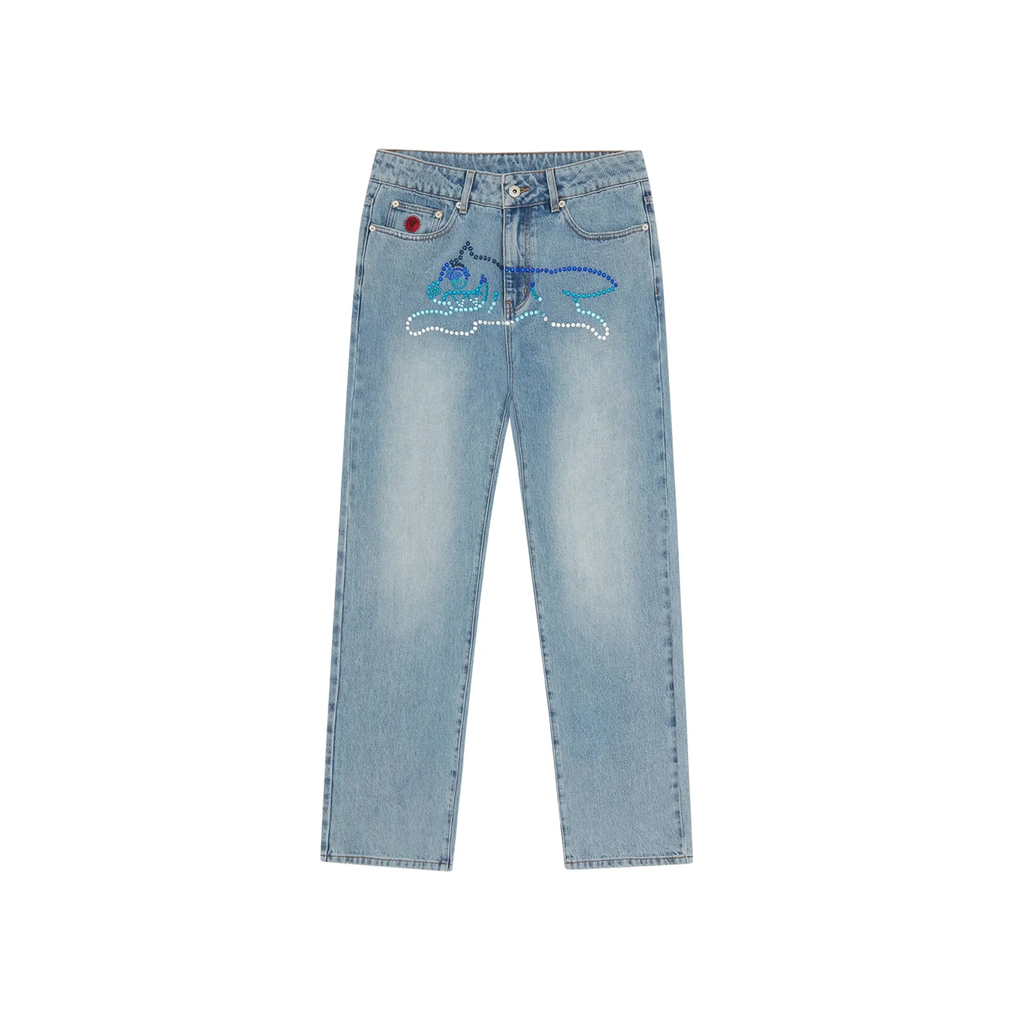 Billionaire Boys Club Crystal Running Dog Denim Pants Light Blue