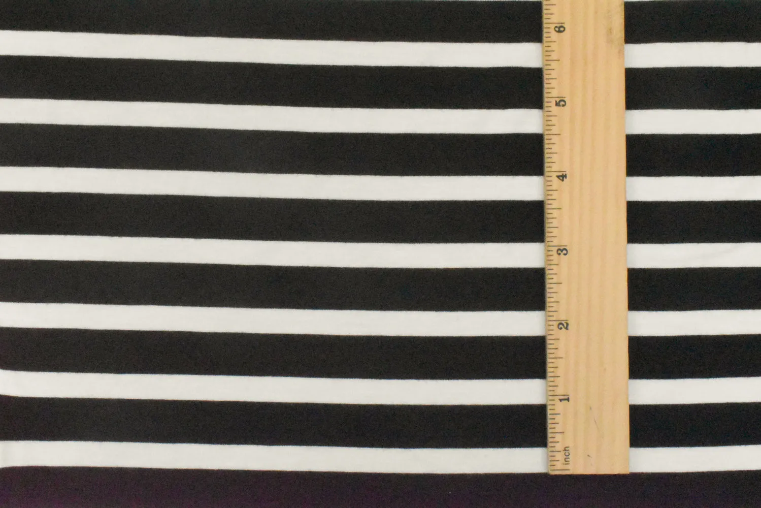 Black-Ivory Stripe Stretch Spandex Rayon Modal Jersey Knit Fabric