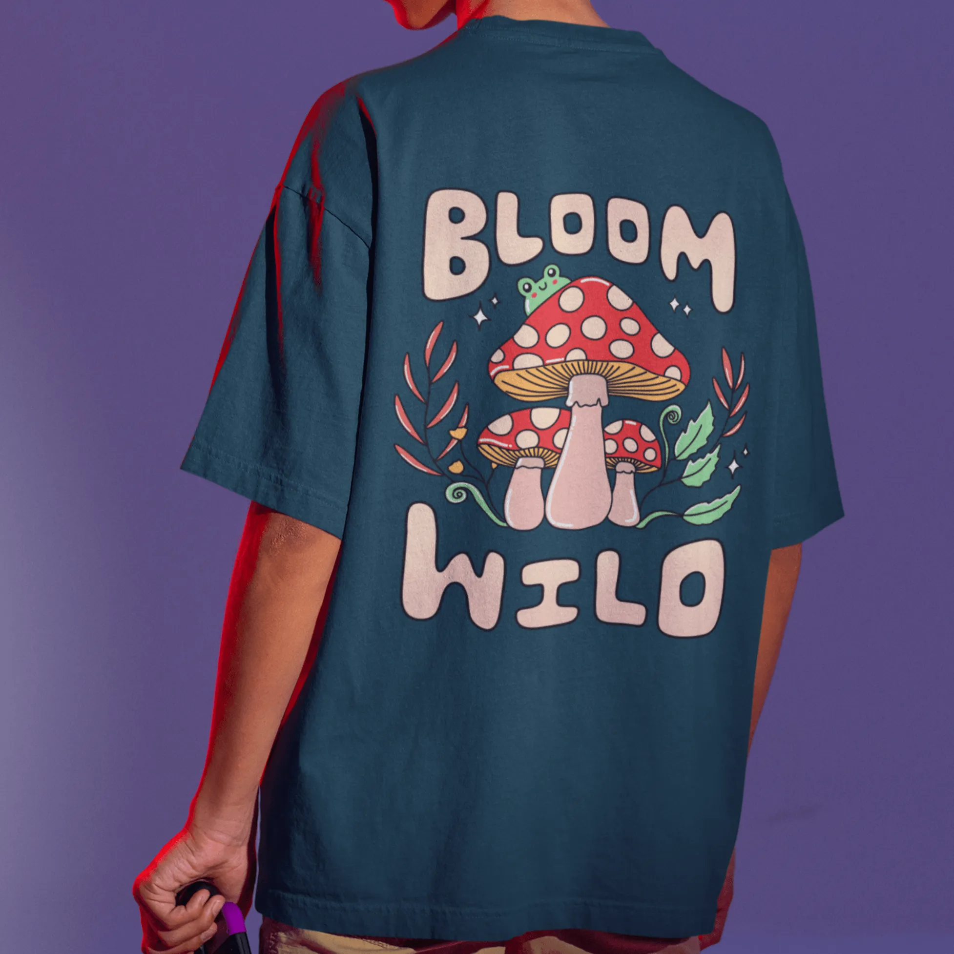 Bloom Wild Back Printed Unisex Oversized T-shirts