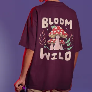 Bloom Wild Back Printed Unisex Oversized T-shirts