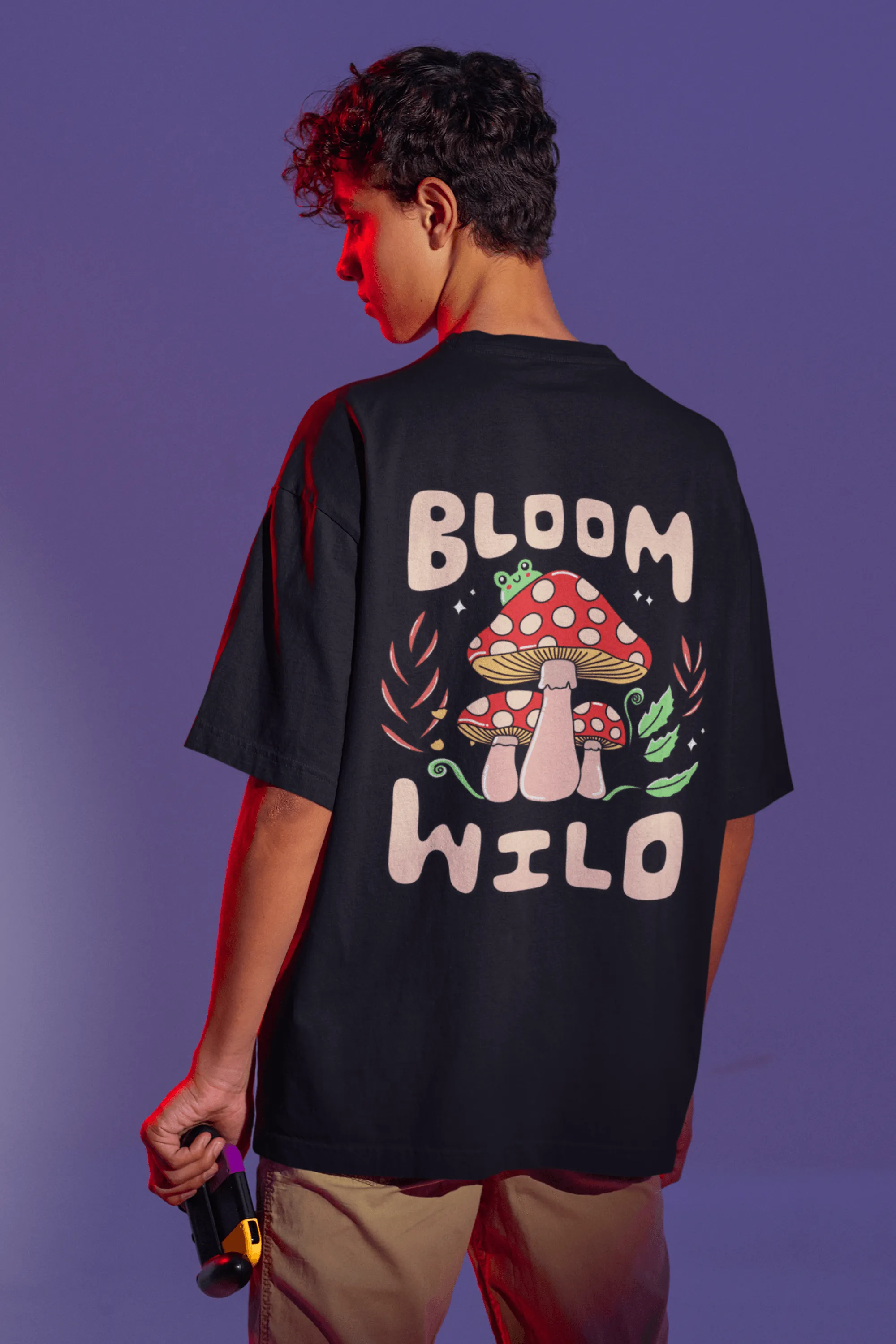Bloom Wild Back Printed Unisex Oversized T-shirts