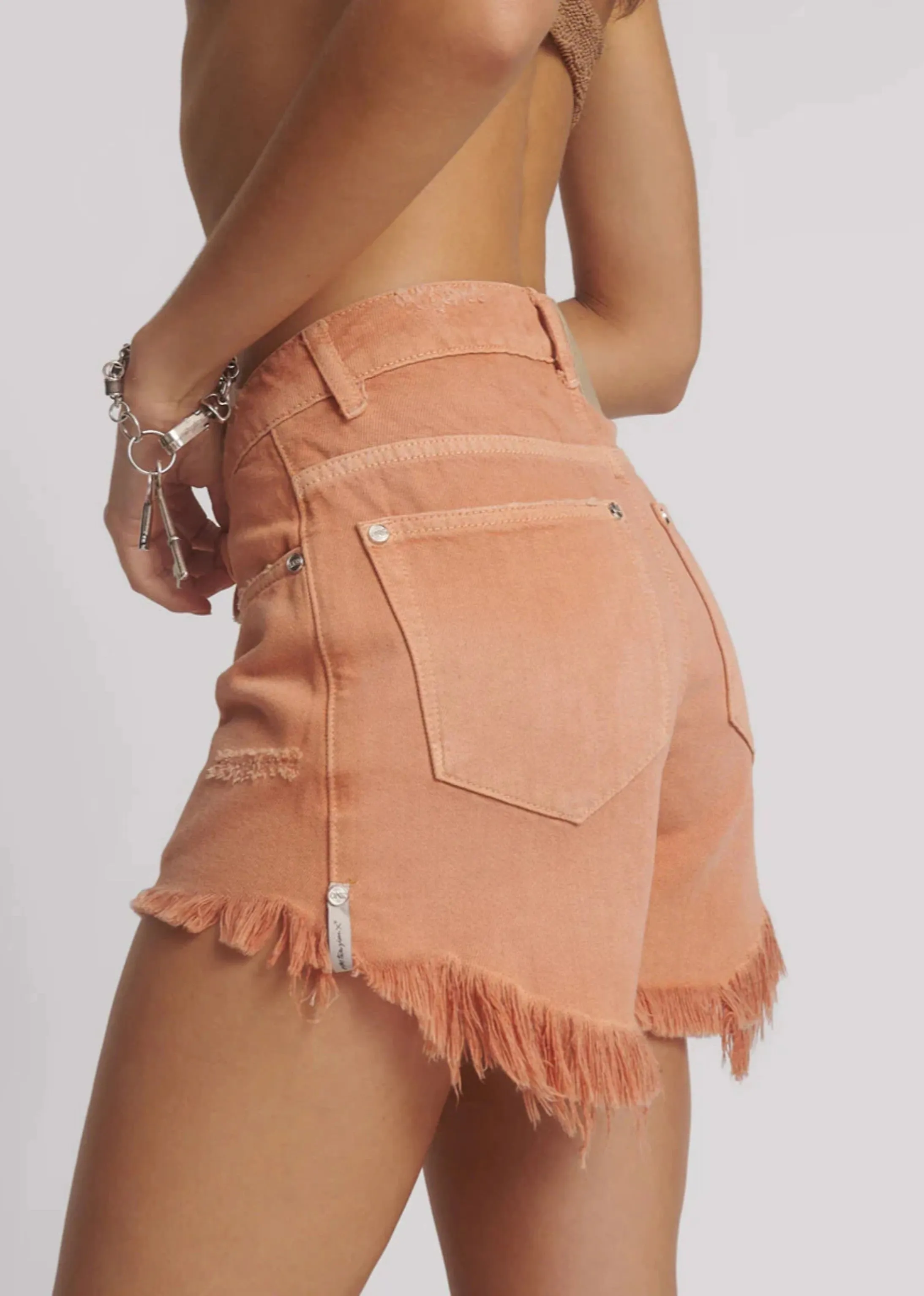 Bonitas High Waisted Denim Shorts - Malta Orange