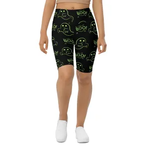Boo Halloween Ghost Biker Shorts