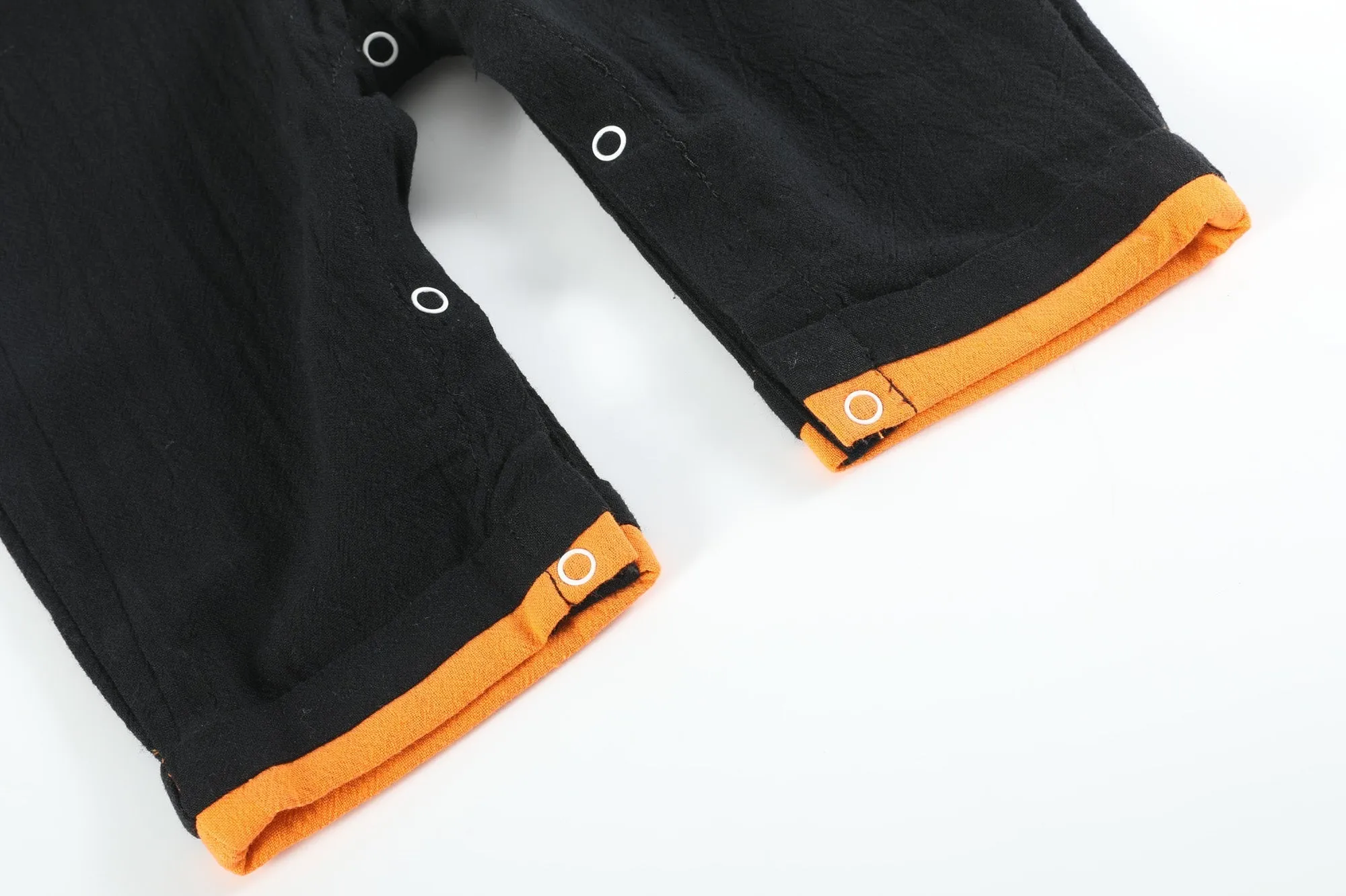 Boys Black and Orange Boo Halloween Overalls