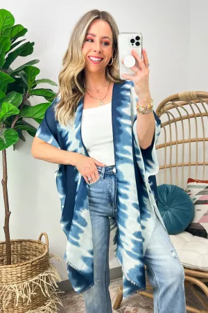 Callidora Tie Dye Wave Print Kimono Top - FINAL SALE