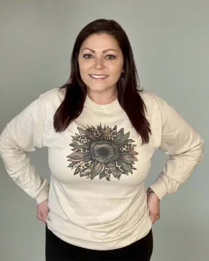 camo sunflower | graphic top