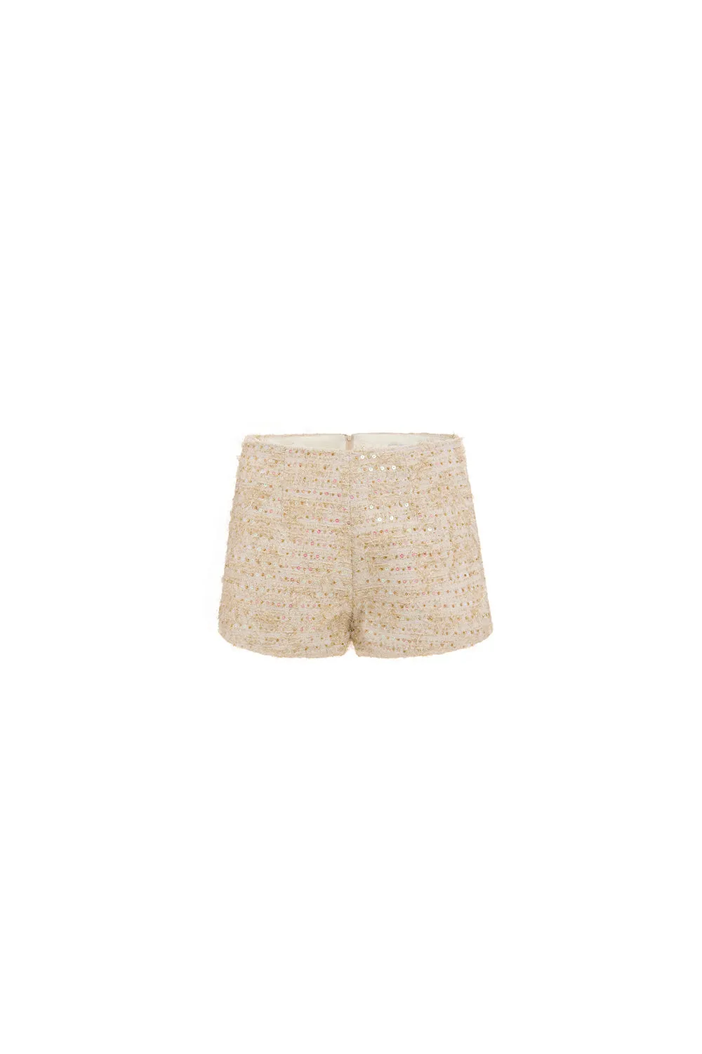 Cara Straight High Waist Tweed Shorts