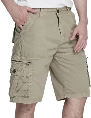 Cargo Shorts for Men Flat Front Summer Outdoors Workwear Slim Fit Trousers Multi Pockets Zipper Straight Leg Shorts