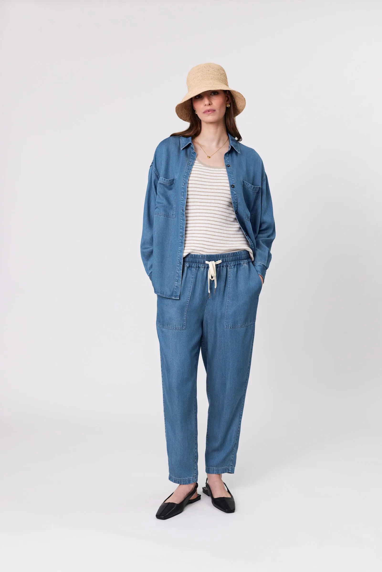 Chambray Pant - Light Wash