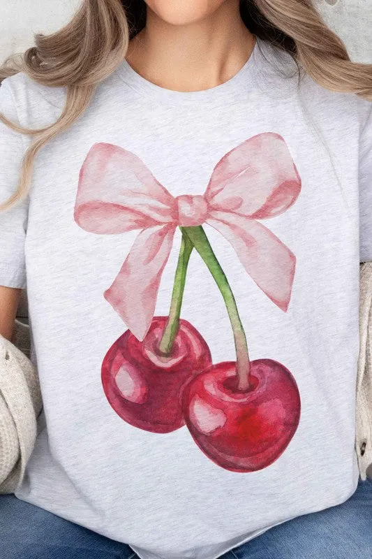 Cherry Bow Coquette Oversized Tee