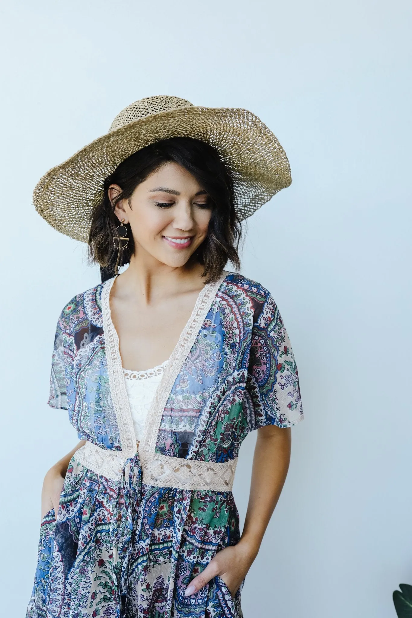 Chiffon Medallions Long Kimono