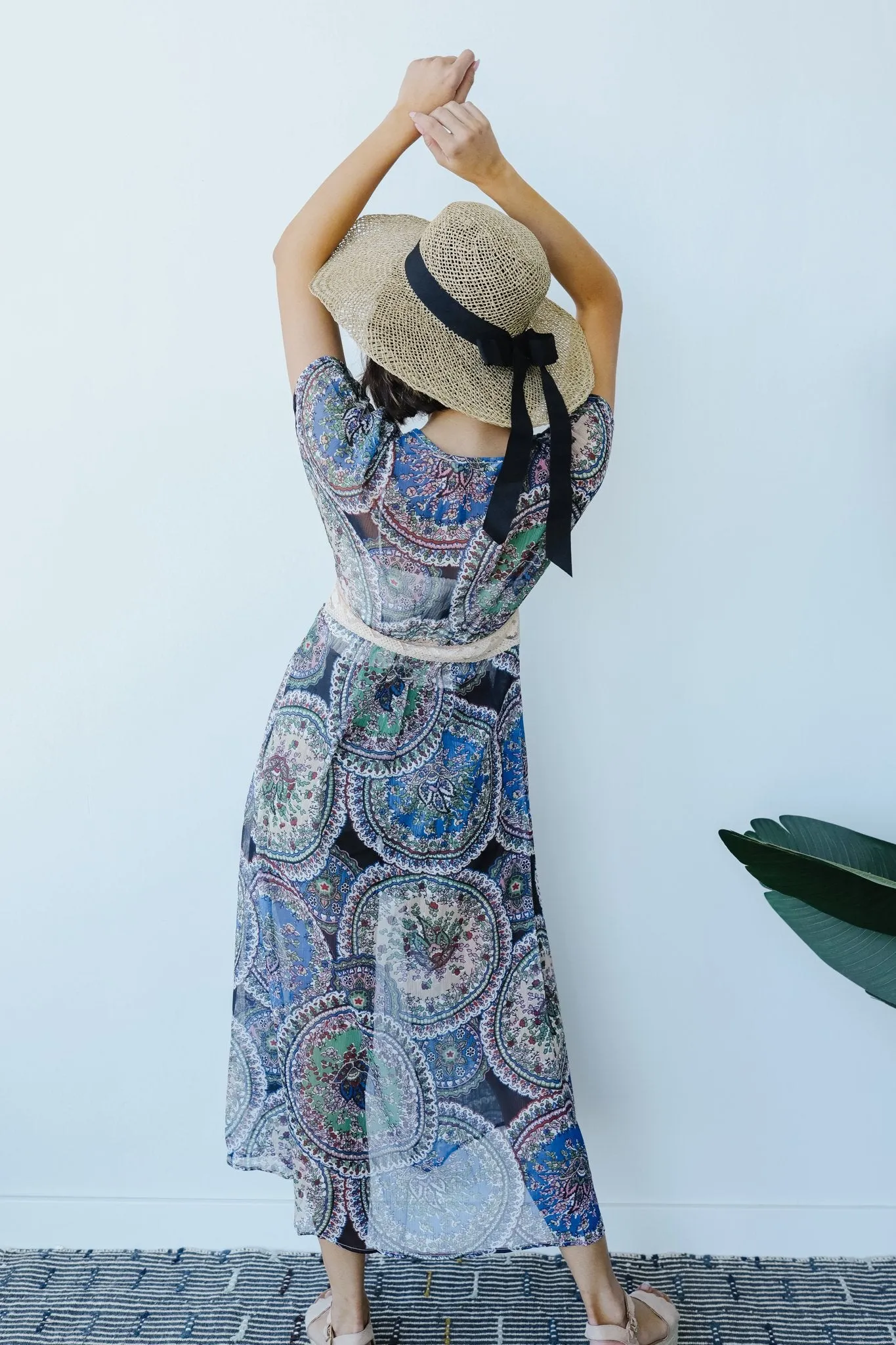 Chiffon Medallions Long Kimono