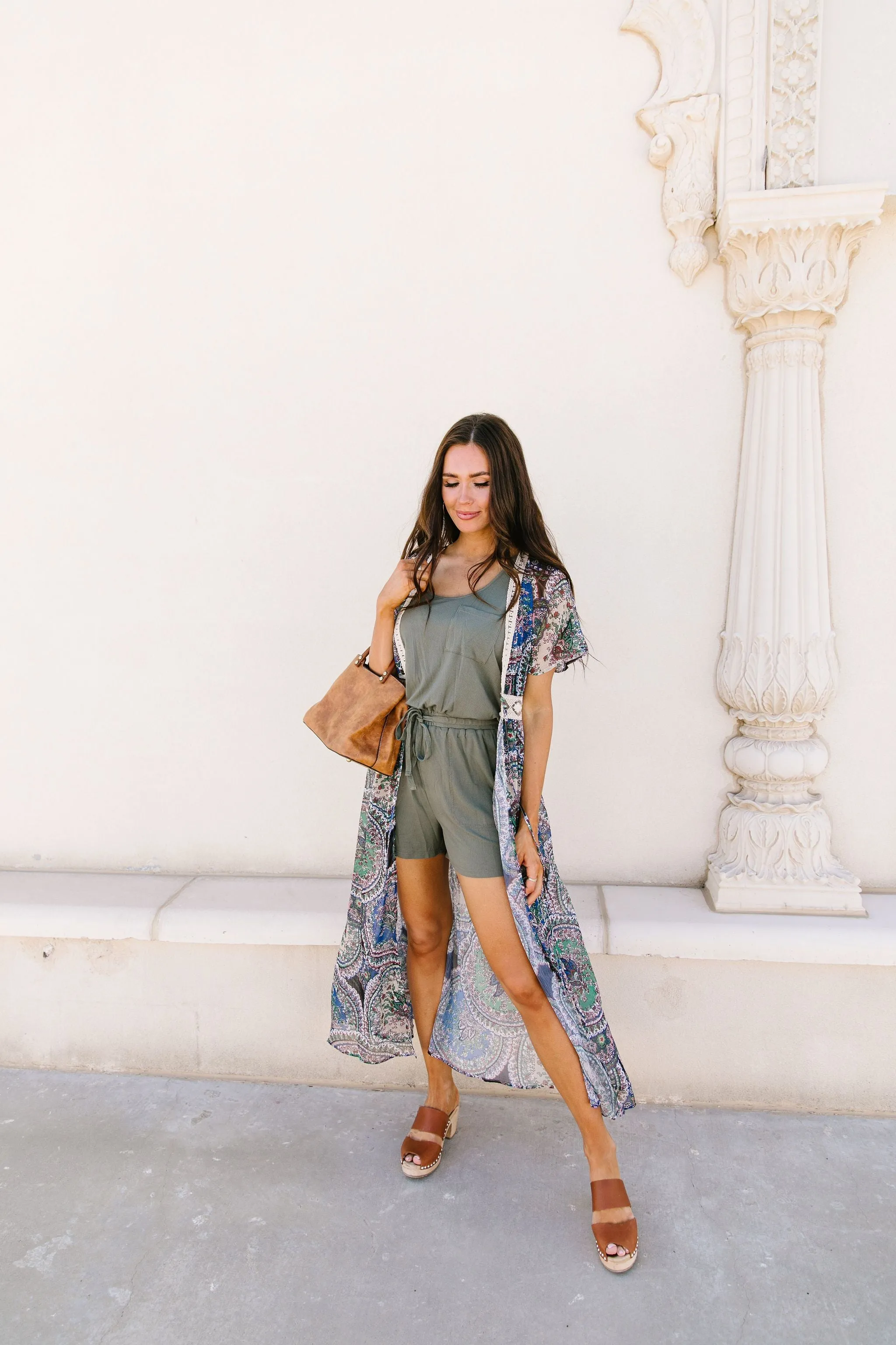 Chiffon Medallions Long Kimono