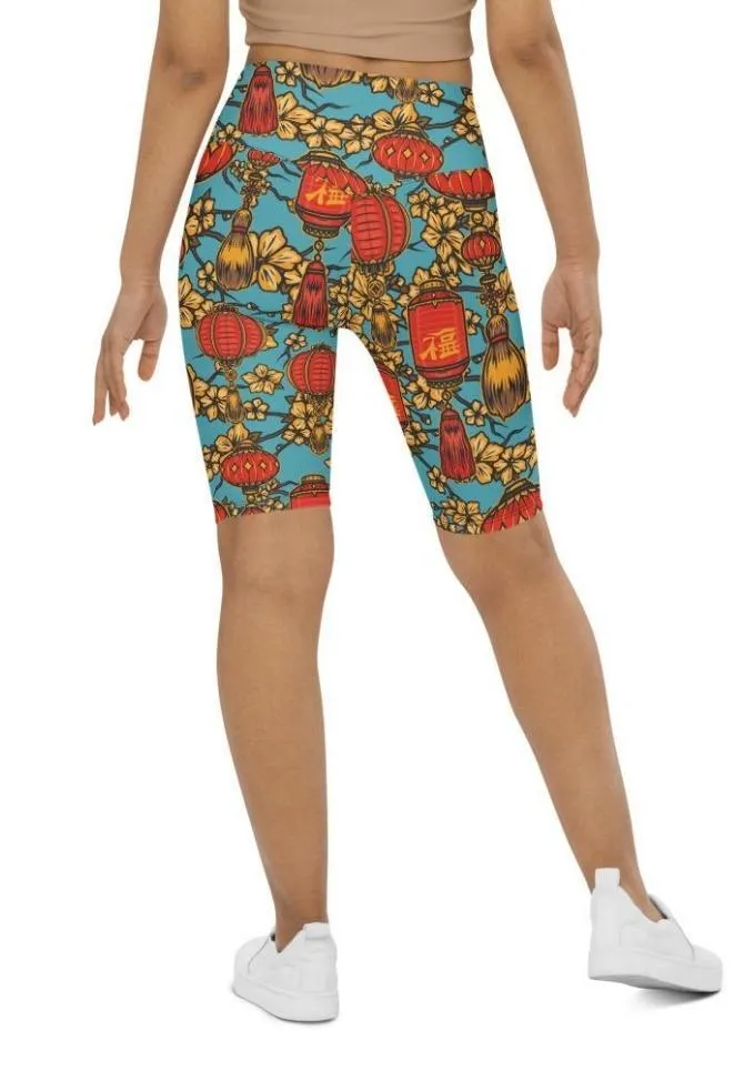 Chinese Festive Biker Shorts