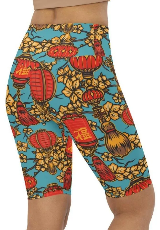 Chinese Festive Biker Shorts
