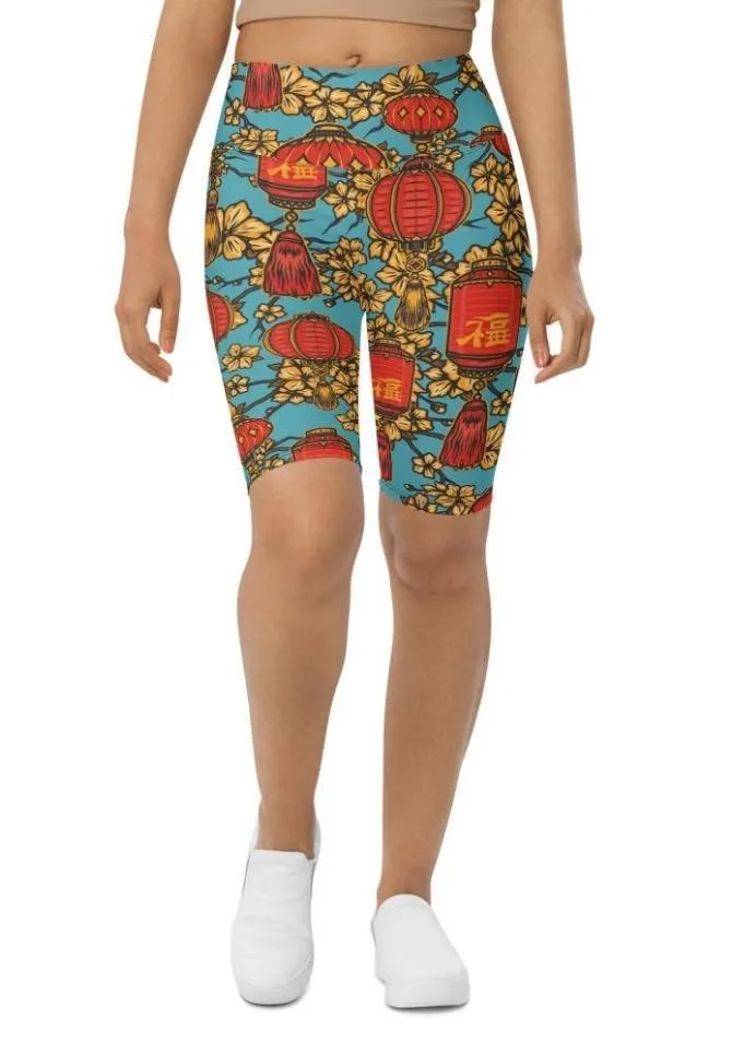 Chinese Festive Biker Shorts