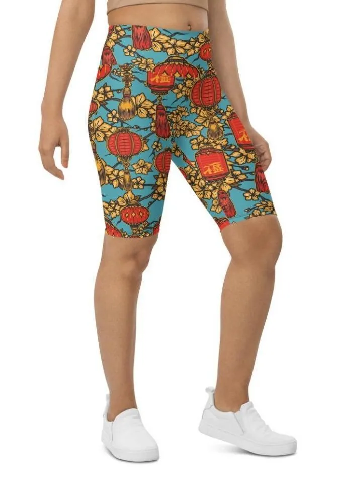 Chinese Festive Biker Shorts