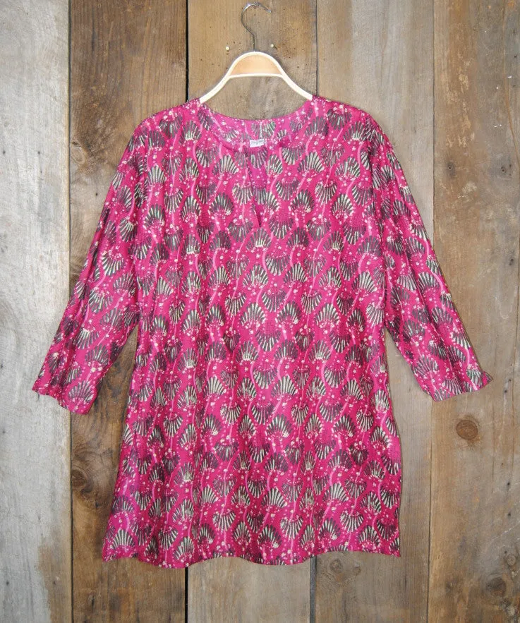 Cotton Print Tunic Beach Pink
