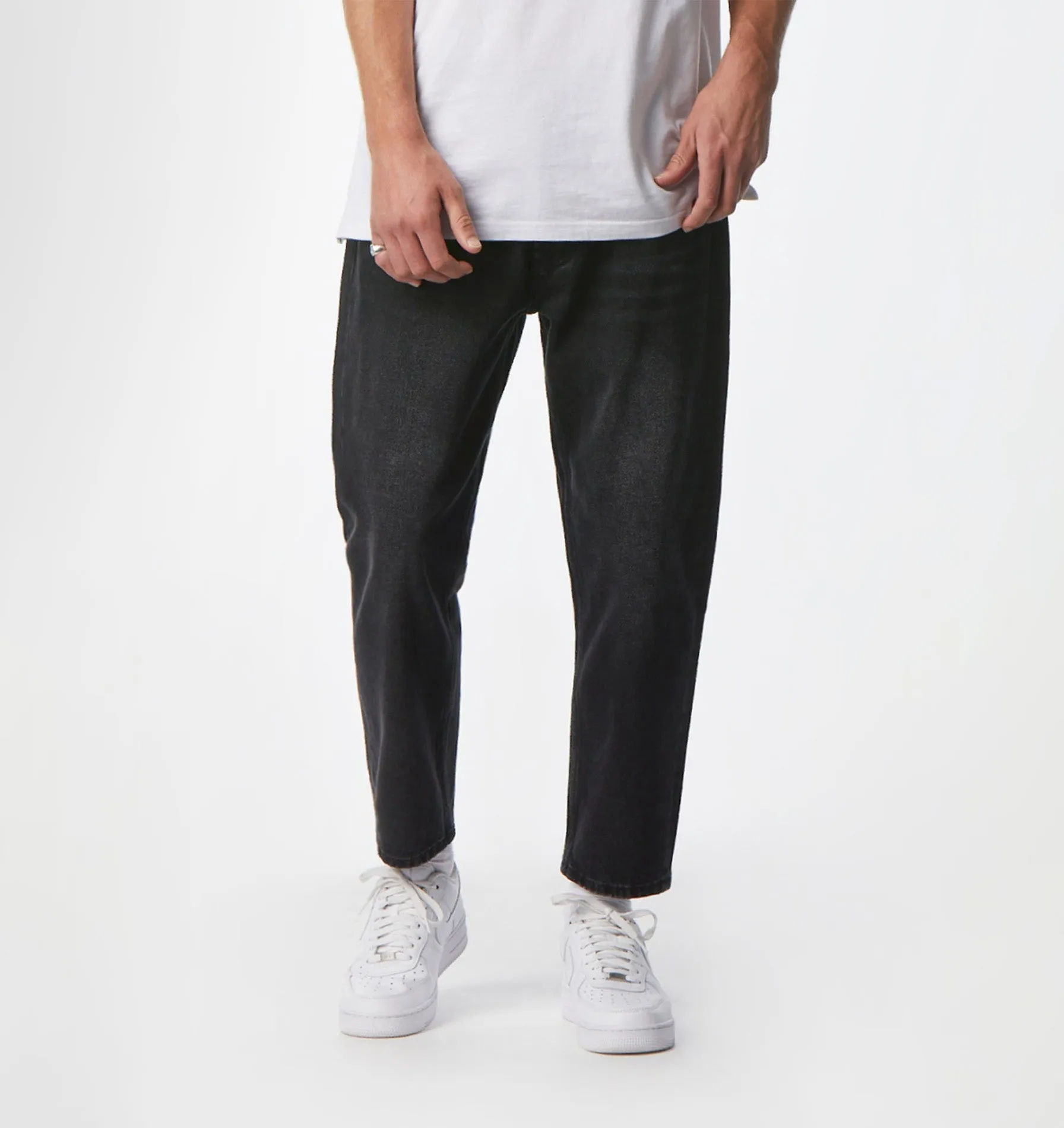 Cropped 90s Denim - Light Vintage Black
