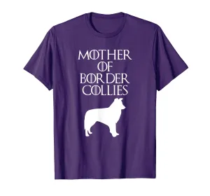 Cute &amp; Unique White Mother of Border Collies T-shirt E010588