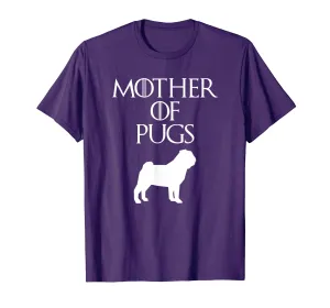 Cute &amp; Unique White Mother of Pugs T-shirt E010732