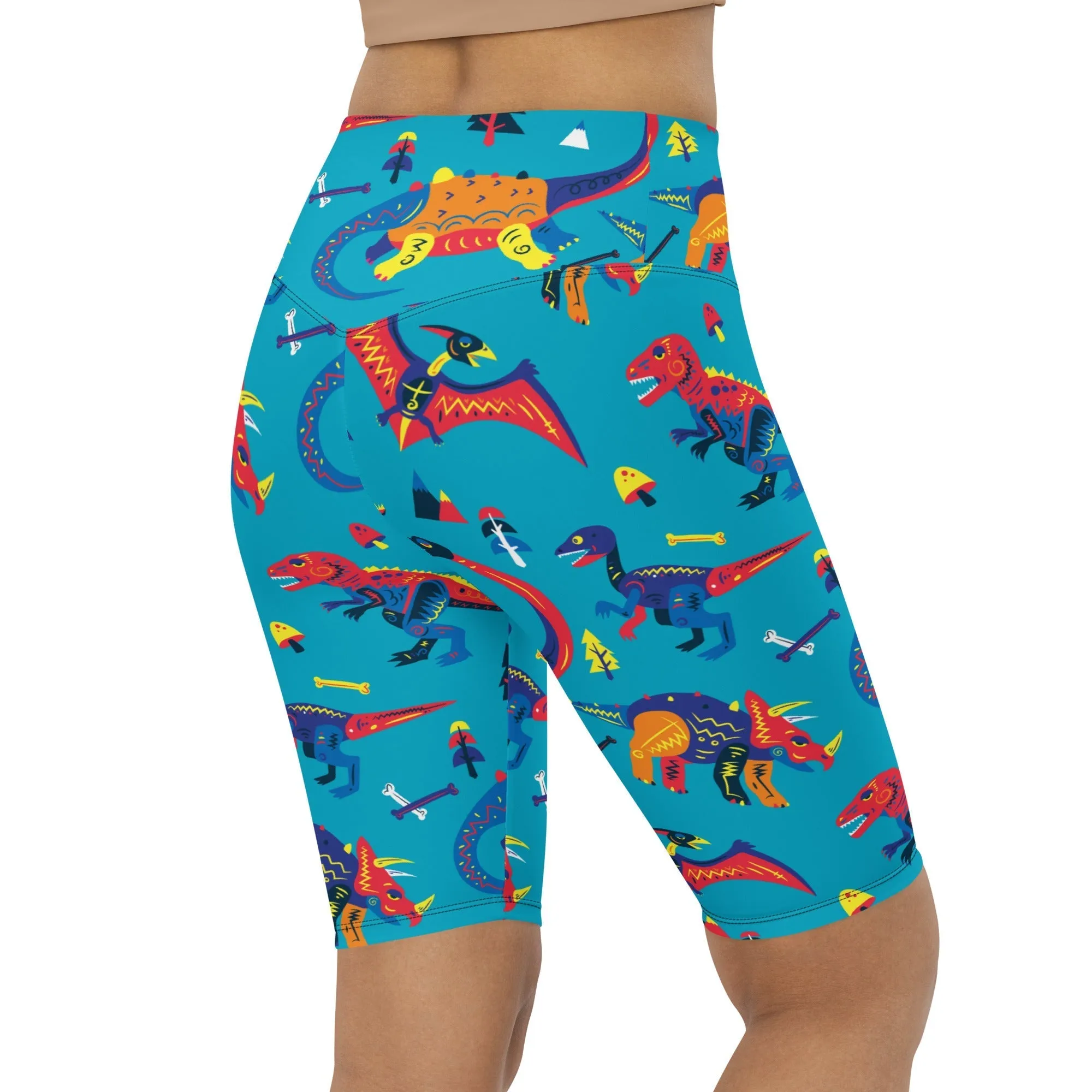 Cute Dinosaur Biker Shorts