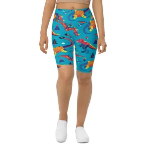 Cute Dinosaur Biker Shorts