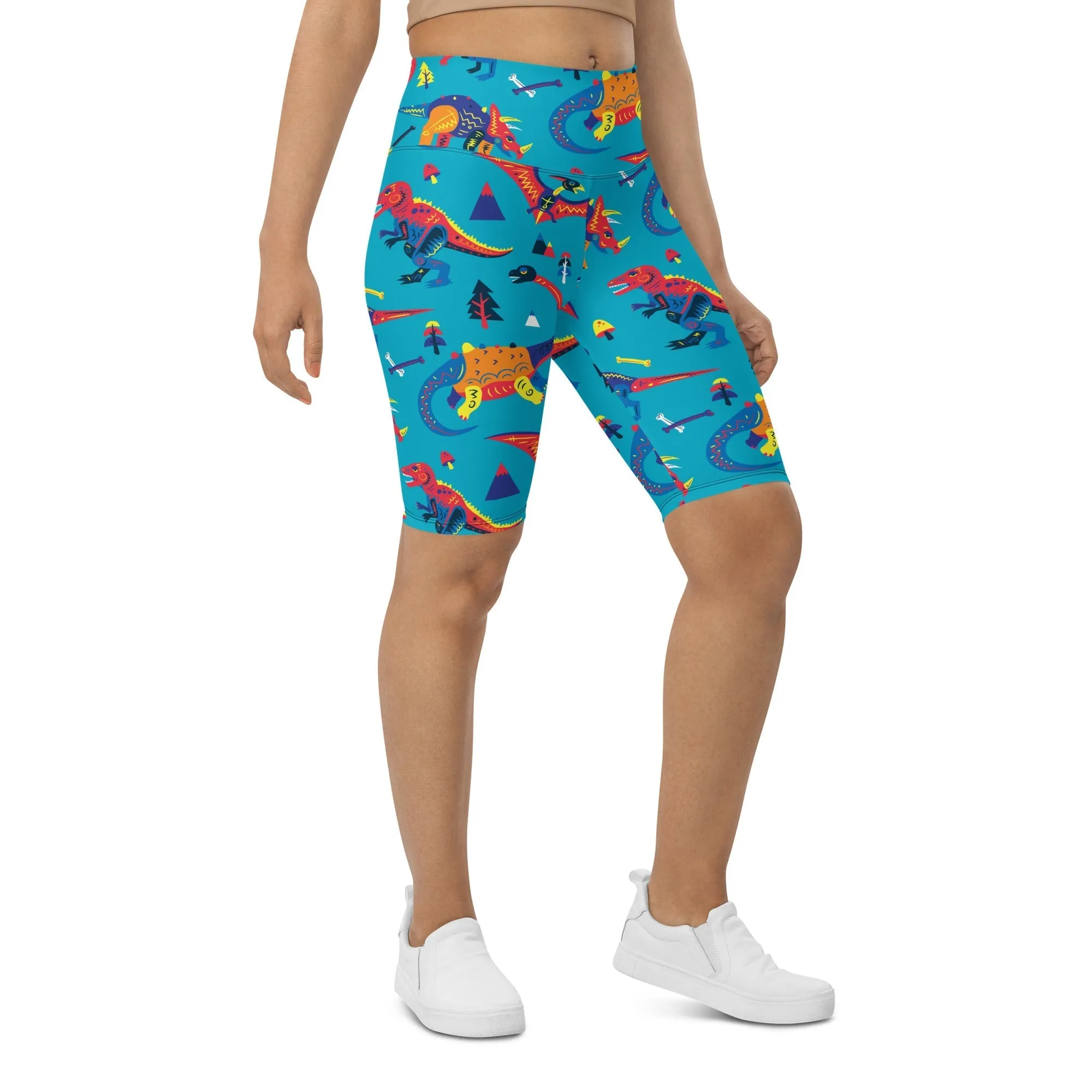 Cute Dinosaur Biker Shorts