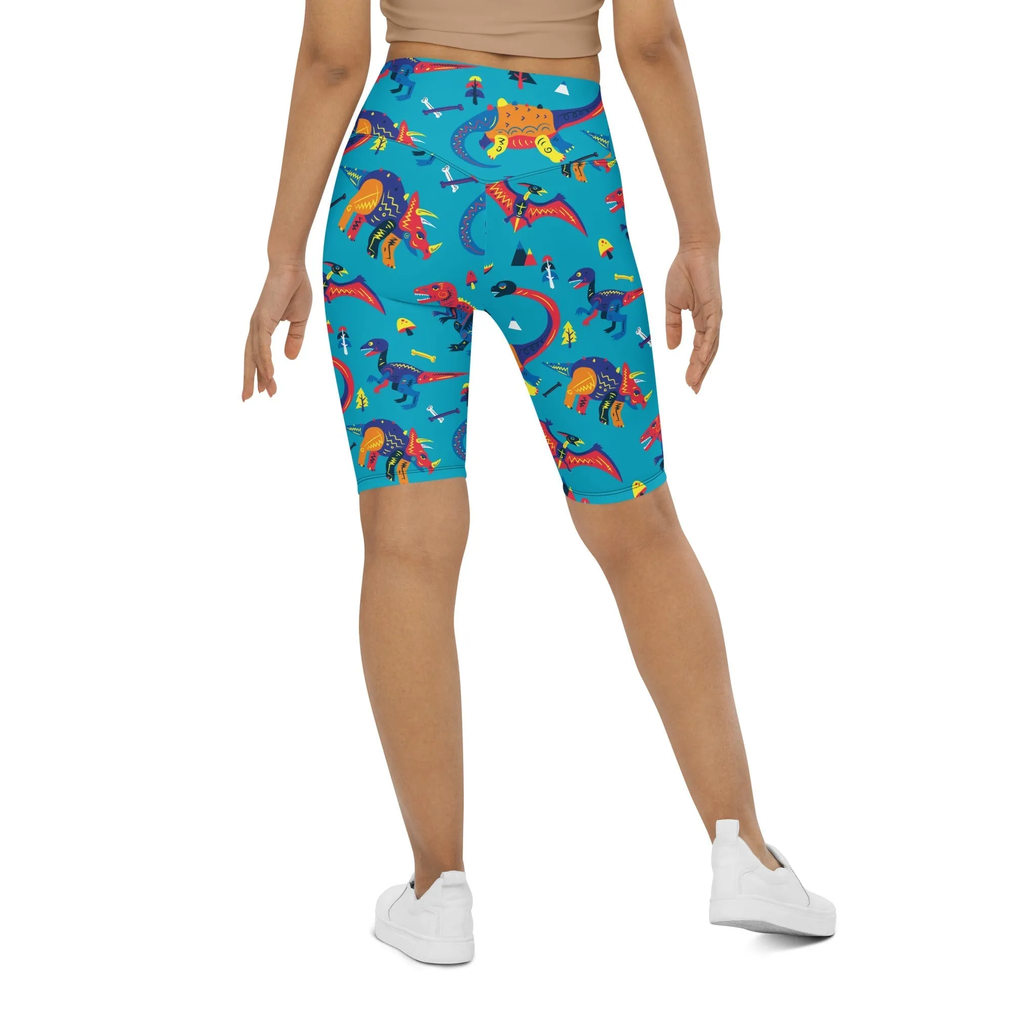 Cute Dinosaur Biker Shorts