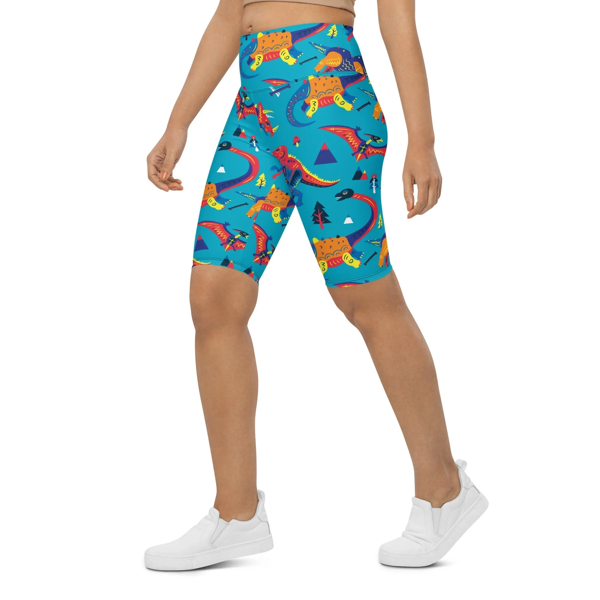 Cute Dinosaur Biker Shorts