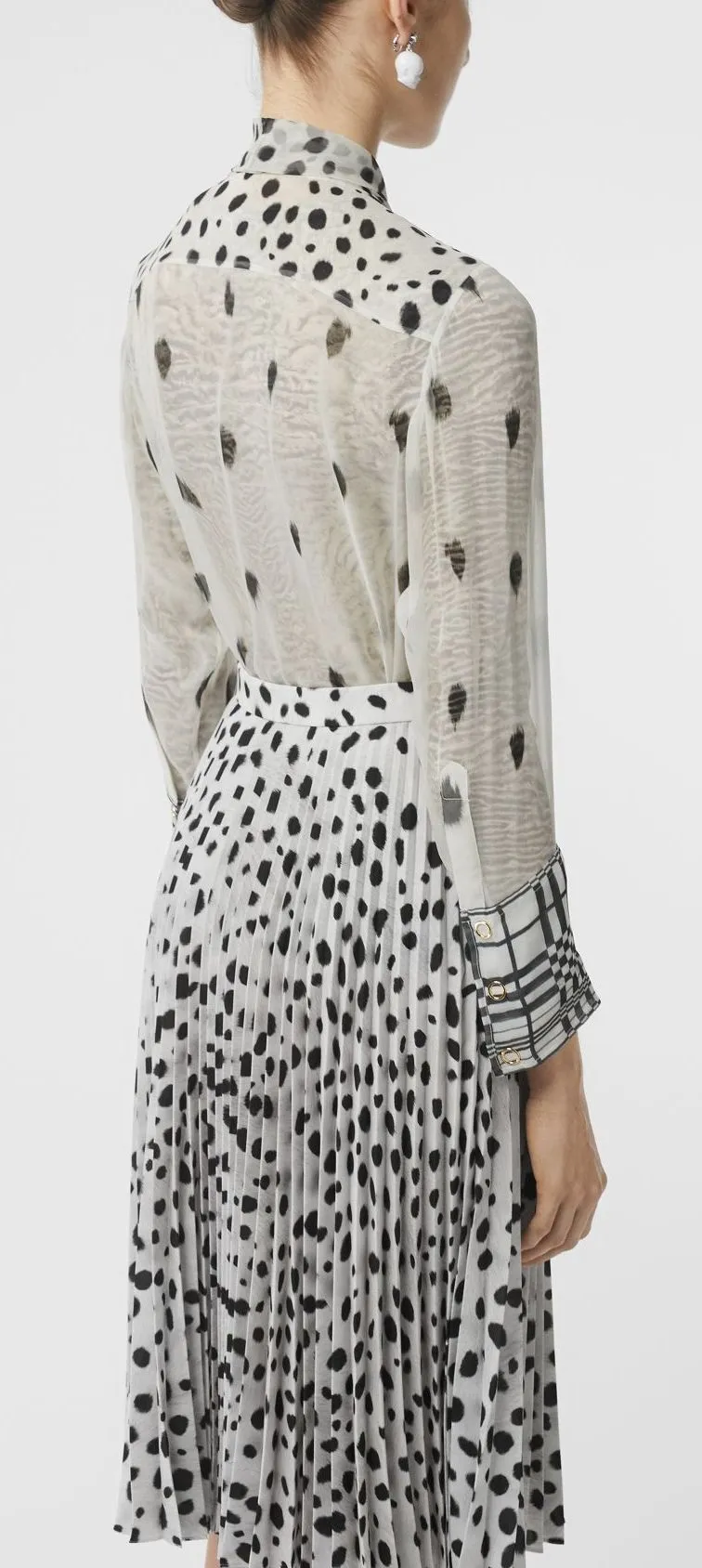 Dalmatian Print Silk Blouse