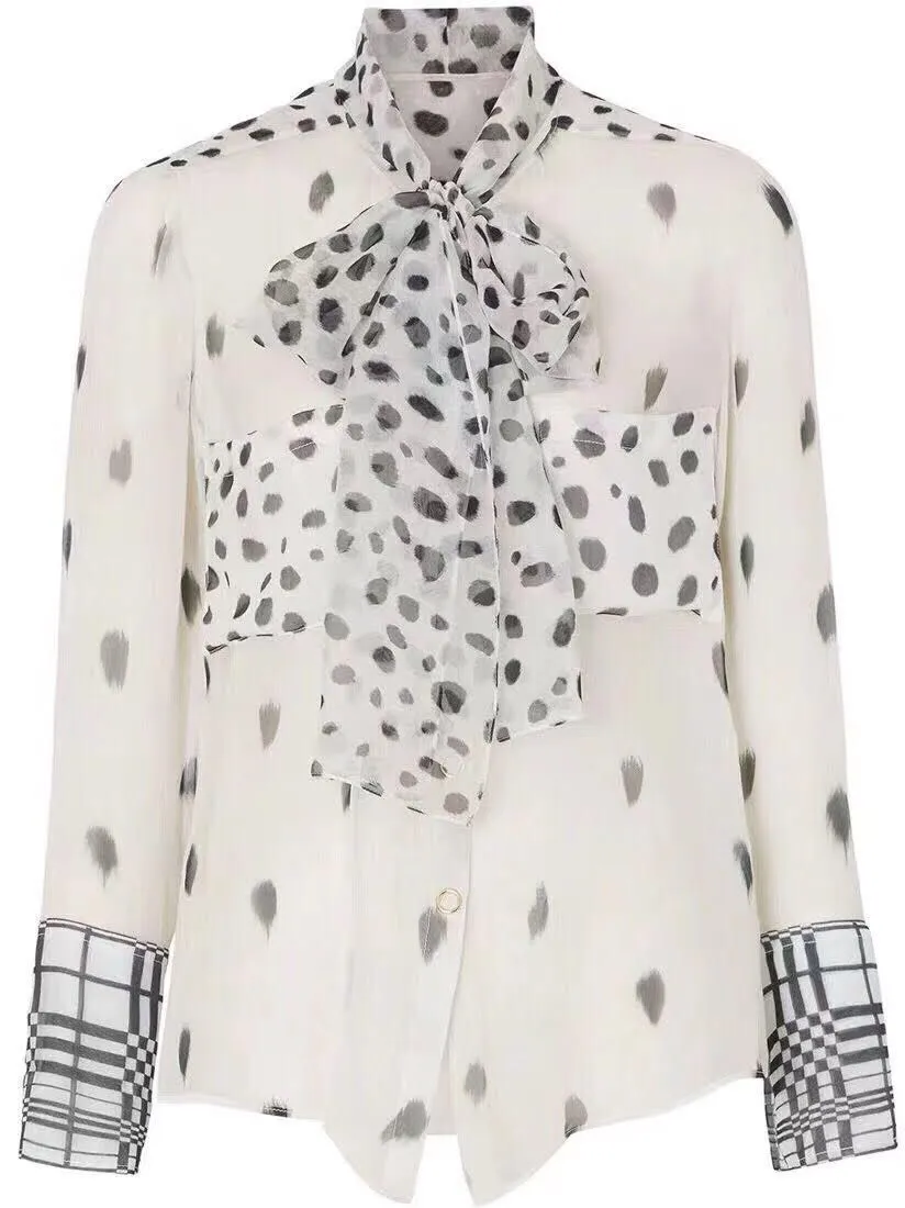 Dalmatian Print Silk Blouse