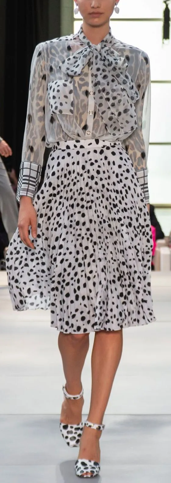 Dalmatian Print Silk Blouse