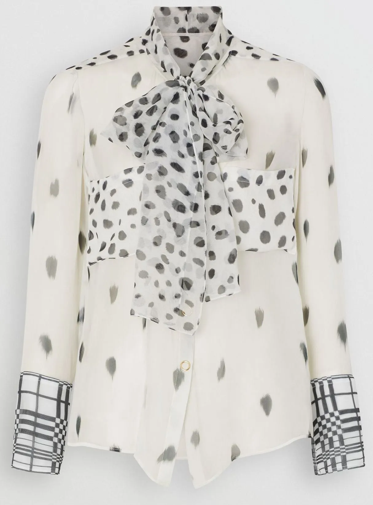 Dalmatian Print Silk Blouse