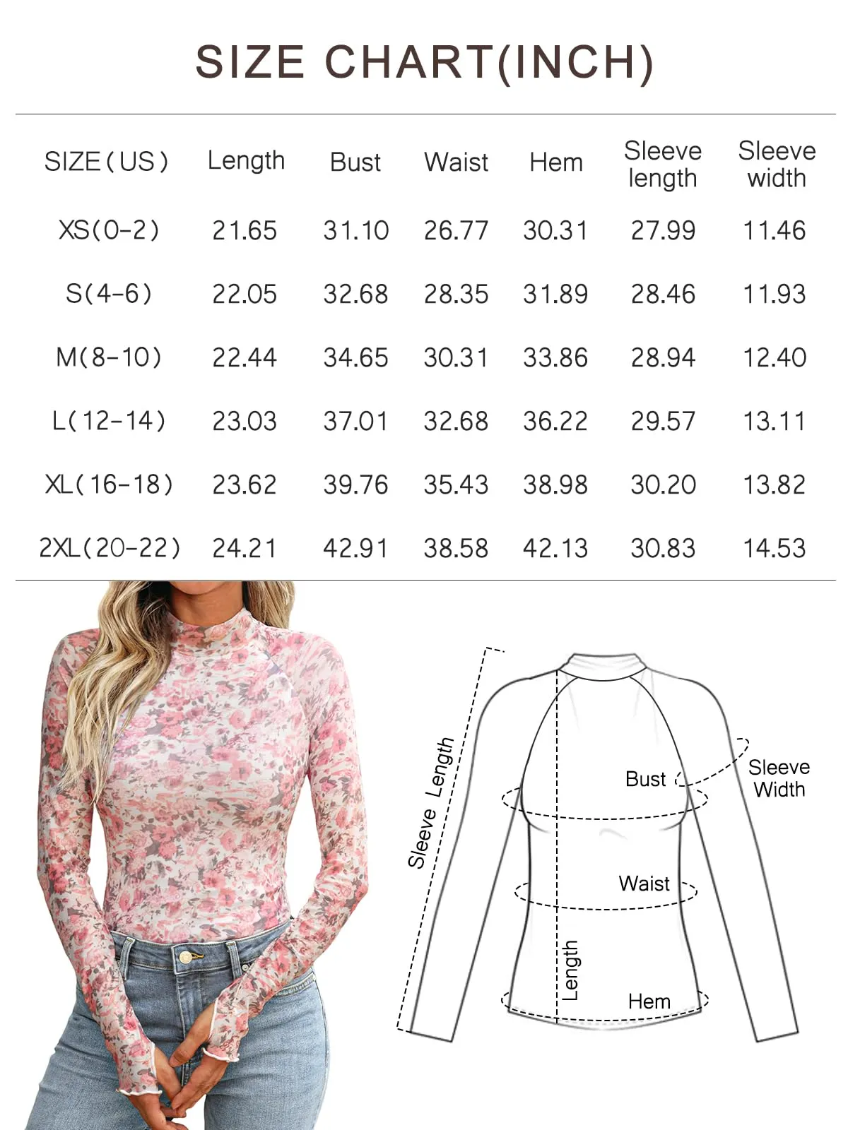 Dealmore Lace Long Sleeve Floral Mesh Mockneck Going Out Tops for Women Fashion Fall Outfits 2024 Floral Fierce S